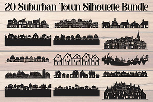 Suburban Town Silhouette, an Object Graphic by Designer_Momina
