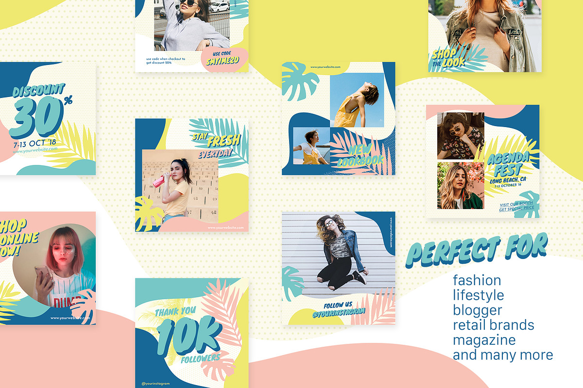 Instagram Bundle - Summertime, a Social Media Template by muhisya (Photo 3 of 7)