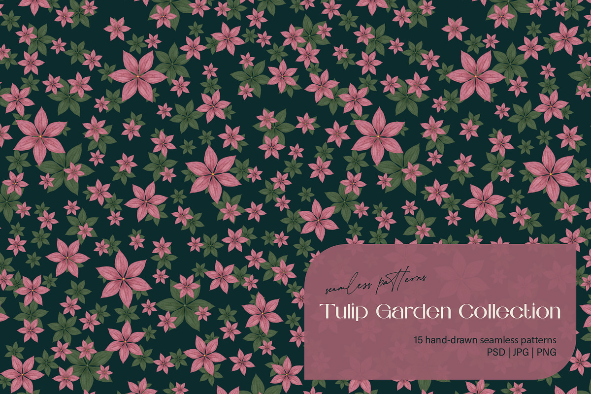 Tulip Garden Seamless Patterns, a Pattern Graphic by Svetlana Lerie (Photo 9 of 9)