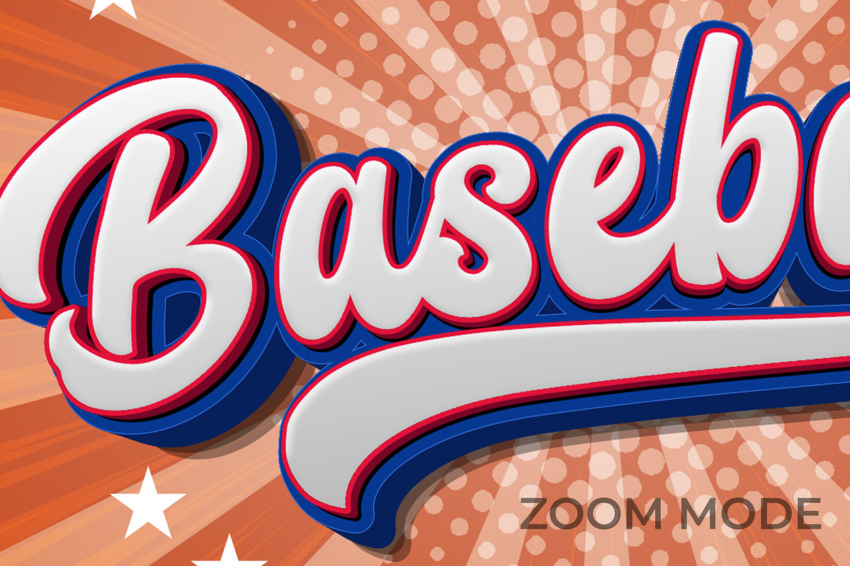 Baseball Text Effect 3D Style, a Layer Style Add-On by Mockmenot (Photo 3 of 3)