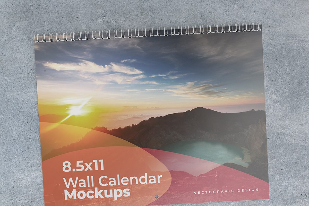 8.511 Wall Calendar Mockups, a Mockup by Vectogravic Design (Photo 1 of 8)