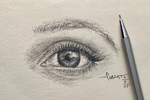 An Eye Pencil Sketch, an Illustration by CVC Art & Design Studio