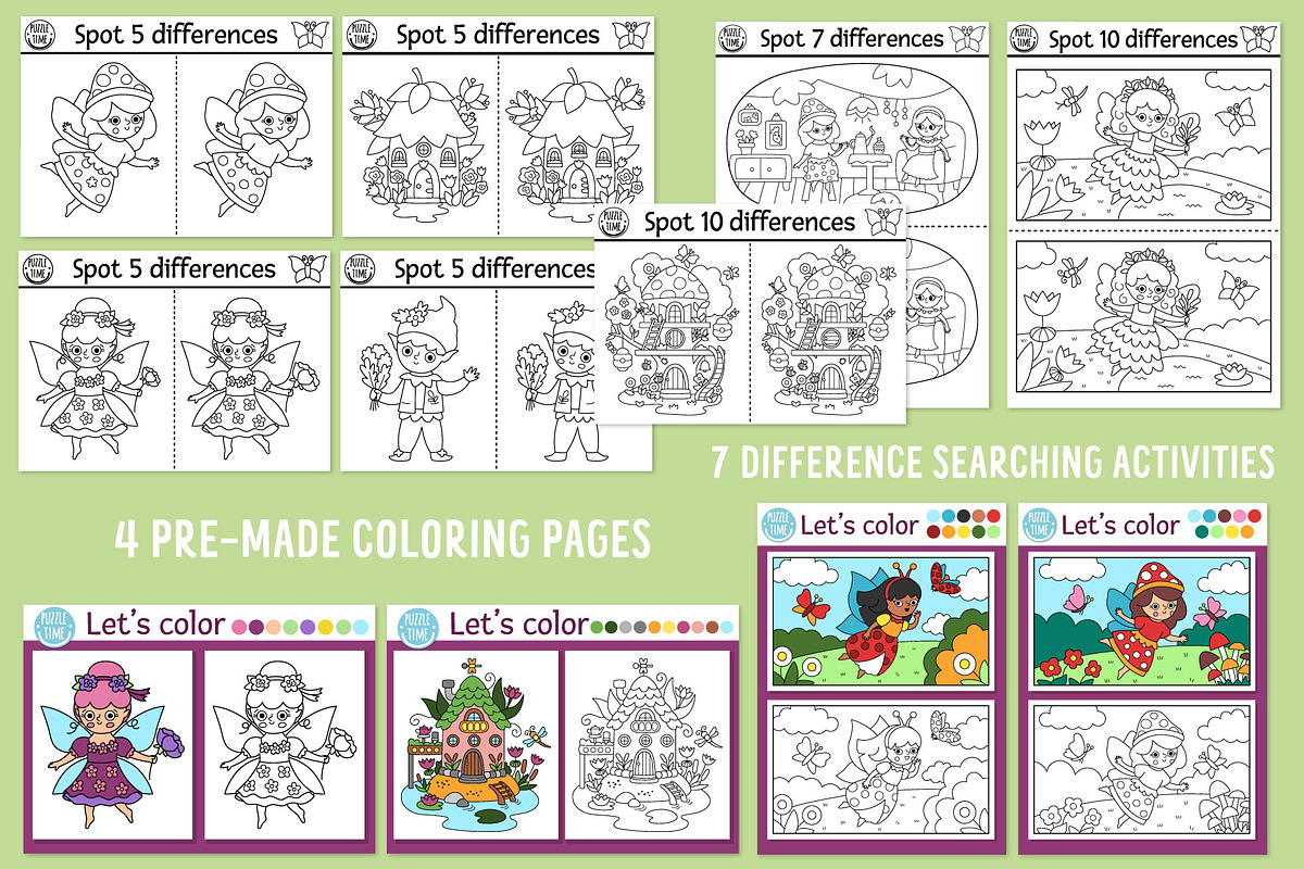 Woodland fairy coloring games, an Education Illustration by Lexi Claus (Photo 8 of 17)