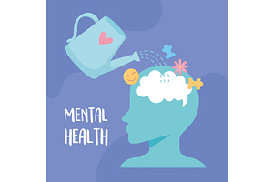 mental health brain, a Healthcare Illustration by studiogstock
