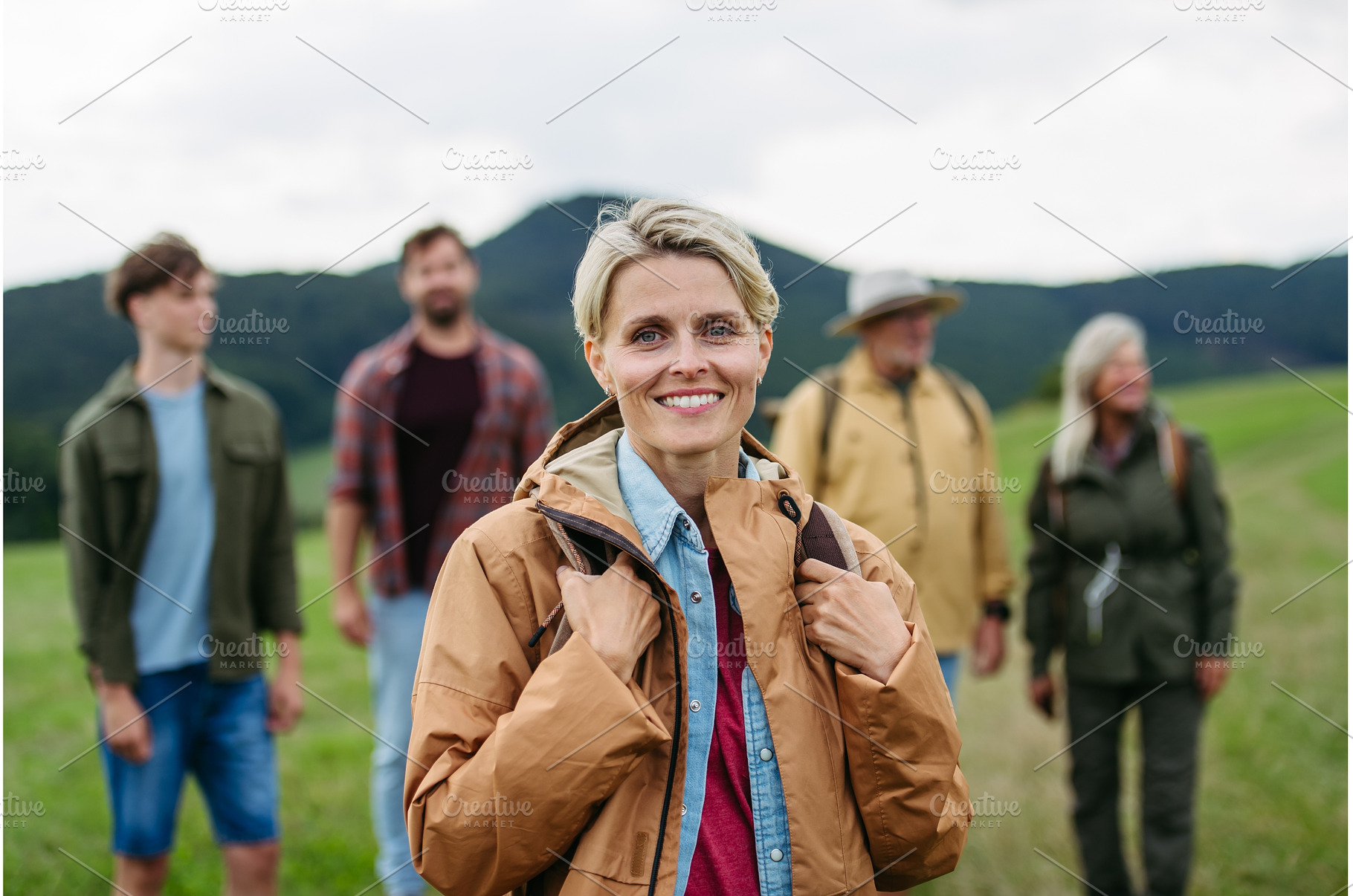 Portrait of beautiful woman during, a Holiday Photo by HalfPoint