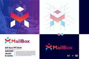 Letter M Mailbox Logo Design