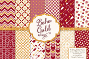 Ruby Red & Gold Glitter Patterns, a Pattern Graphic by Amanda Ilkov (Thumbnail 1 of 3)