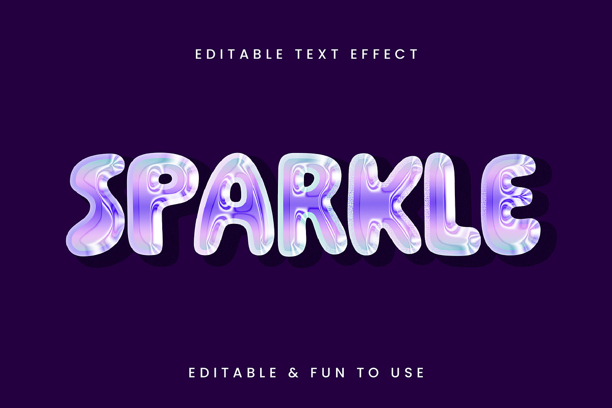 Holographic Bubble Text Effect