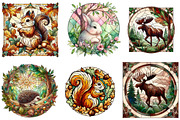 Forest Animals Stained Glass Clipart, a Graphic by CitraGraphics (Thumbnail 3 of 4)