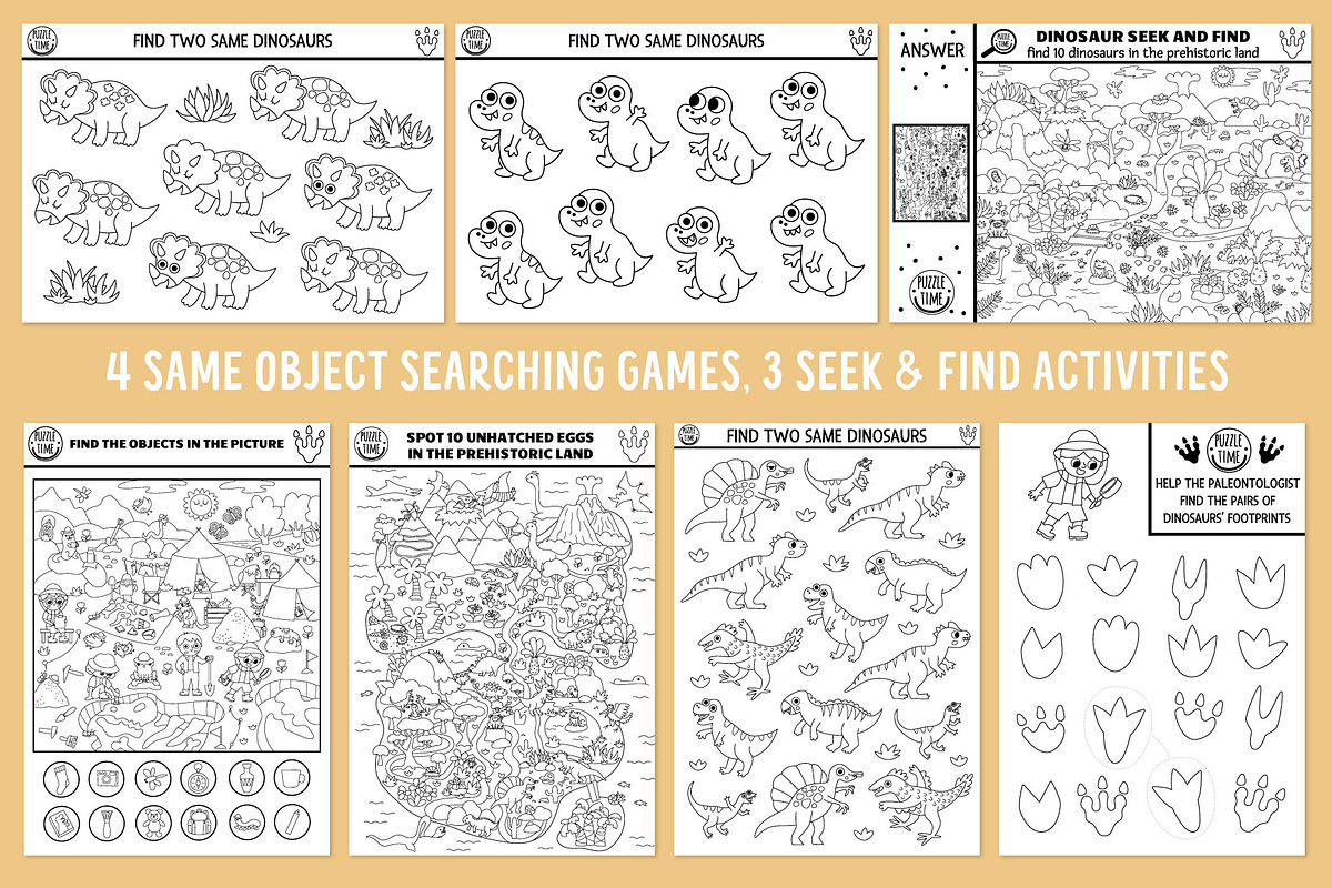 Dinosaur coloring games for kids, an Education Illustration by Lexi Claus (Photo 6 of 17)