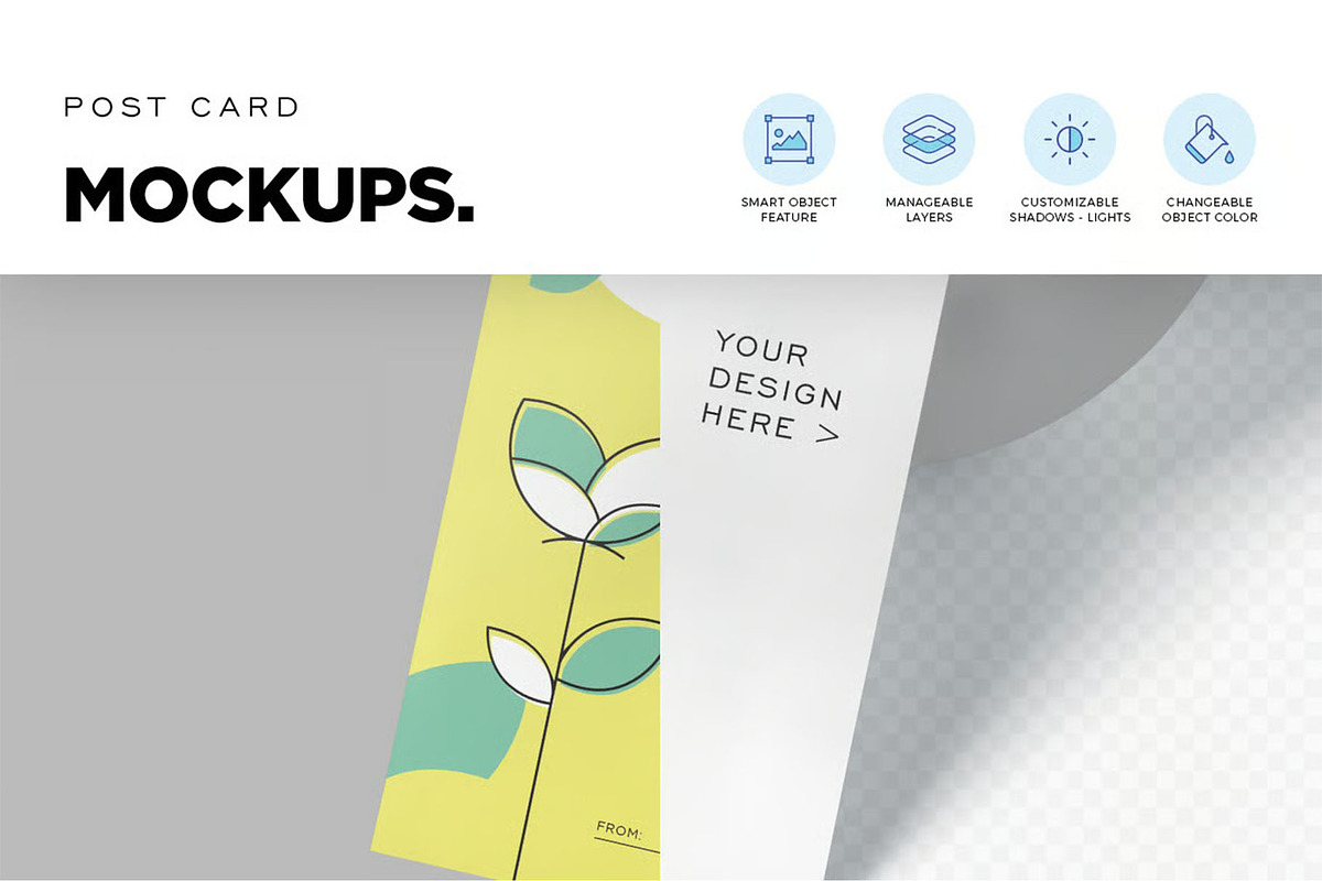 4x6 Rectangle Post Card Mockups, an Advertising Mockup by megostudi0 (Photo 2 of 6)
