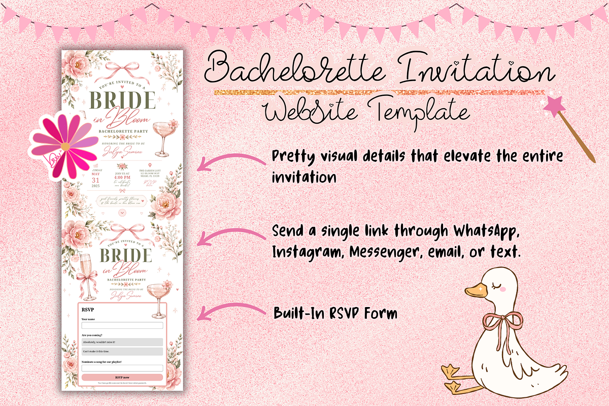 Bride in Bloom Bachelorette RSVP Web, a Social Media Template by bellaROSEworkshop (Photo 4 of 5)