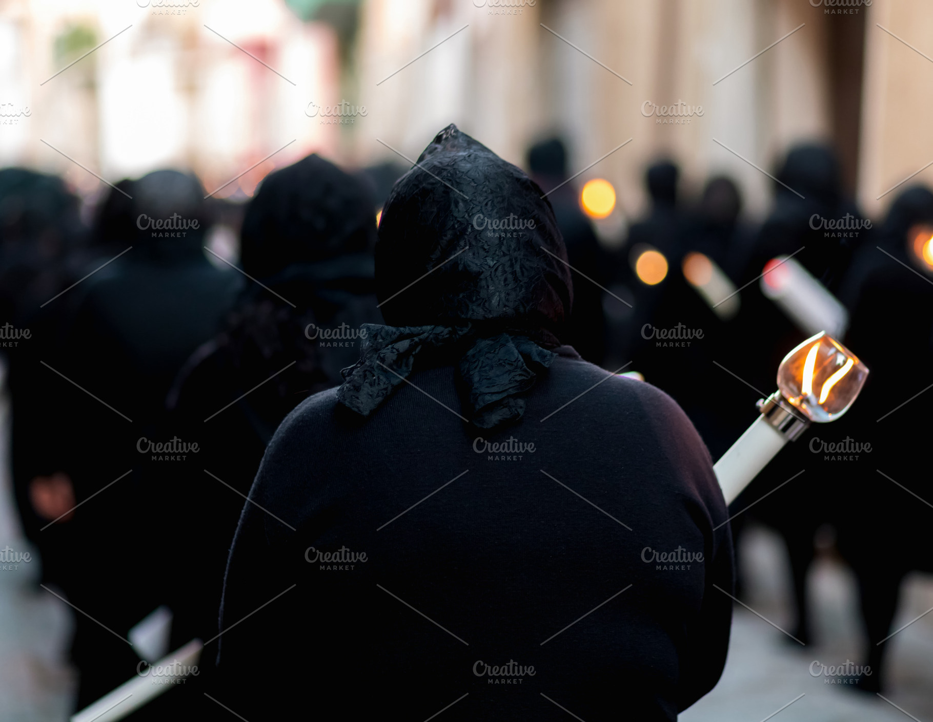 Women in Black Praying During Procession, a Holiday Photo by Antonio Gravante Market