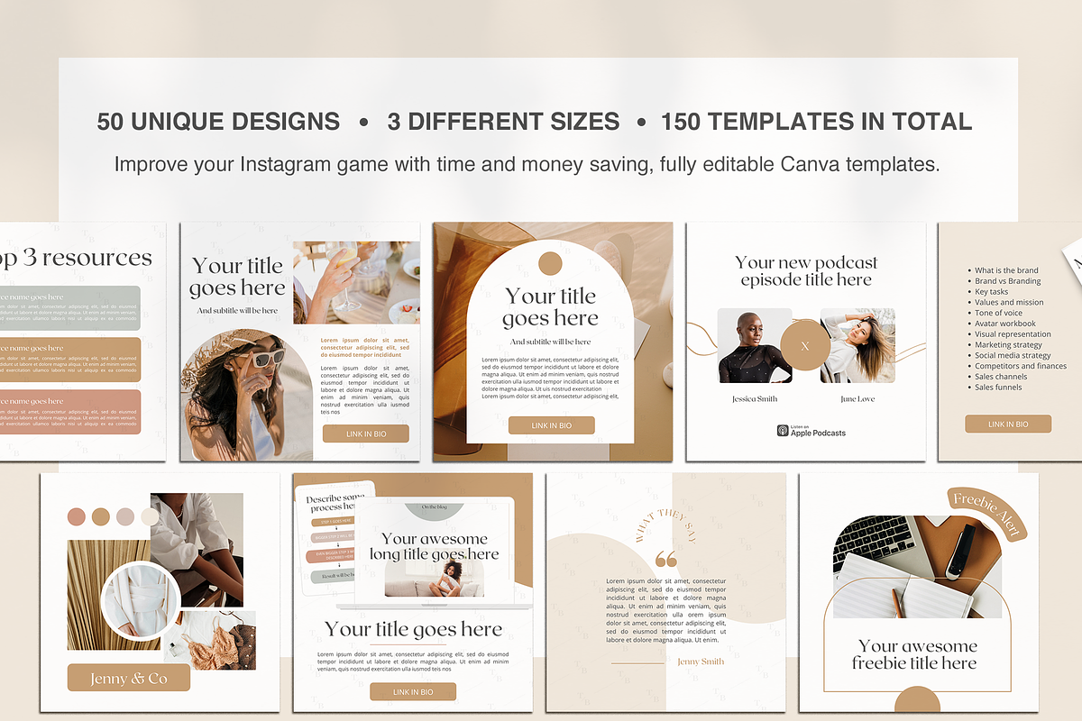 Pastel Instagram Templates for Canva, a Social Media Template by Templates Boutique (Photo 2 of 9)