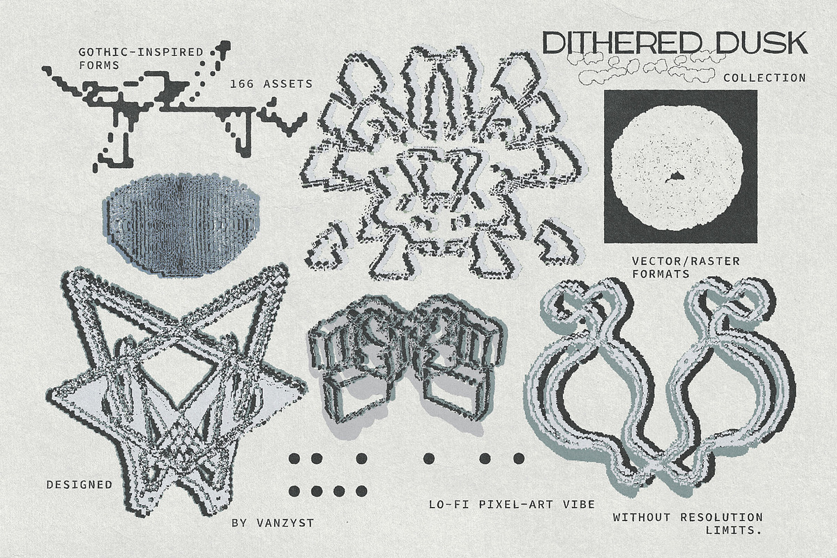 Dithered Dusk Graphic Collection, an Object Graphic by Vanzyst (Photo 7 of 9)
