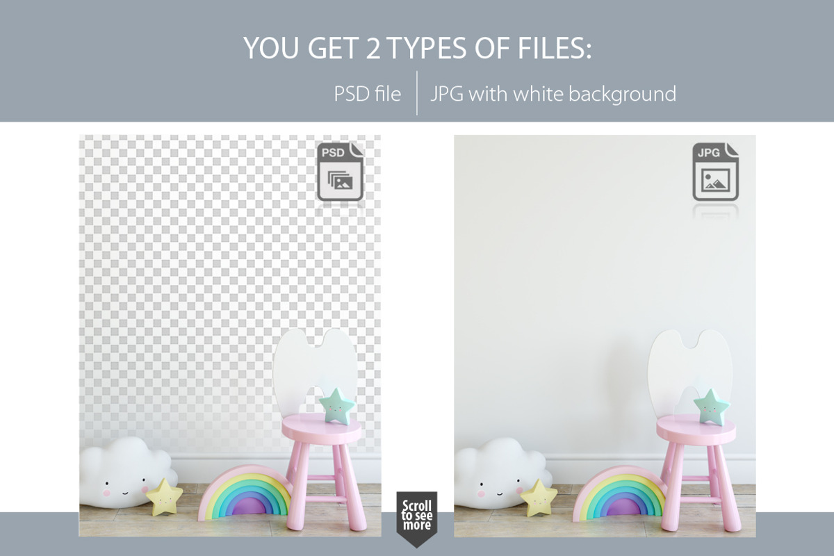 KIDS WALL & FRAMES Mockup Bundle - 3, a Print Template by Yuri-U (Photo 3 of 33)