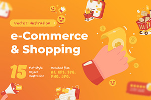 Shopping Vector Illustrations, an Object Illustration by Ilusiku Studio