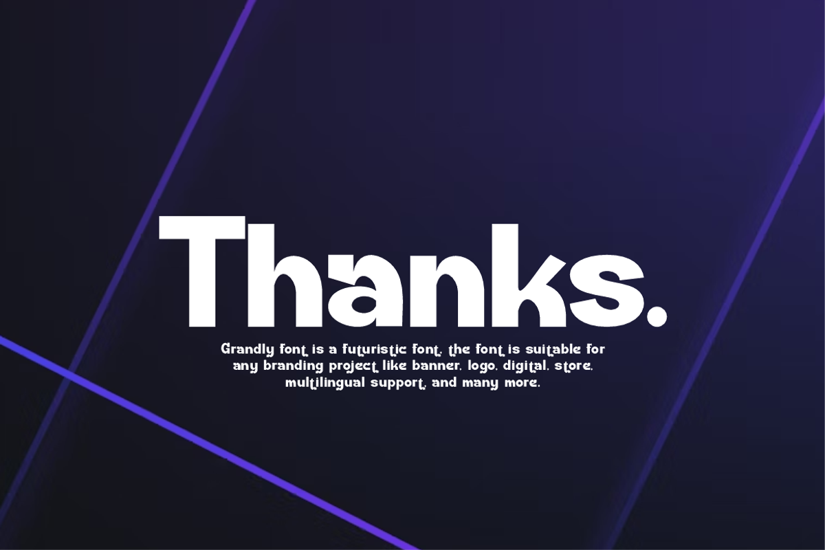 Grandly - Tech Futuristic Font, a Sans Serif Font by QR Design Studio (Photo 12 of 12)