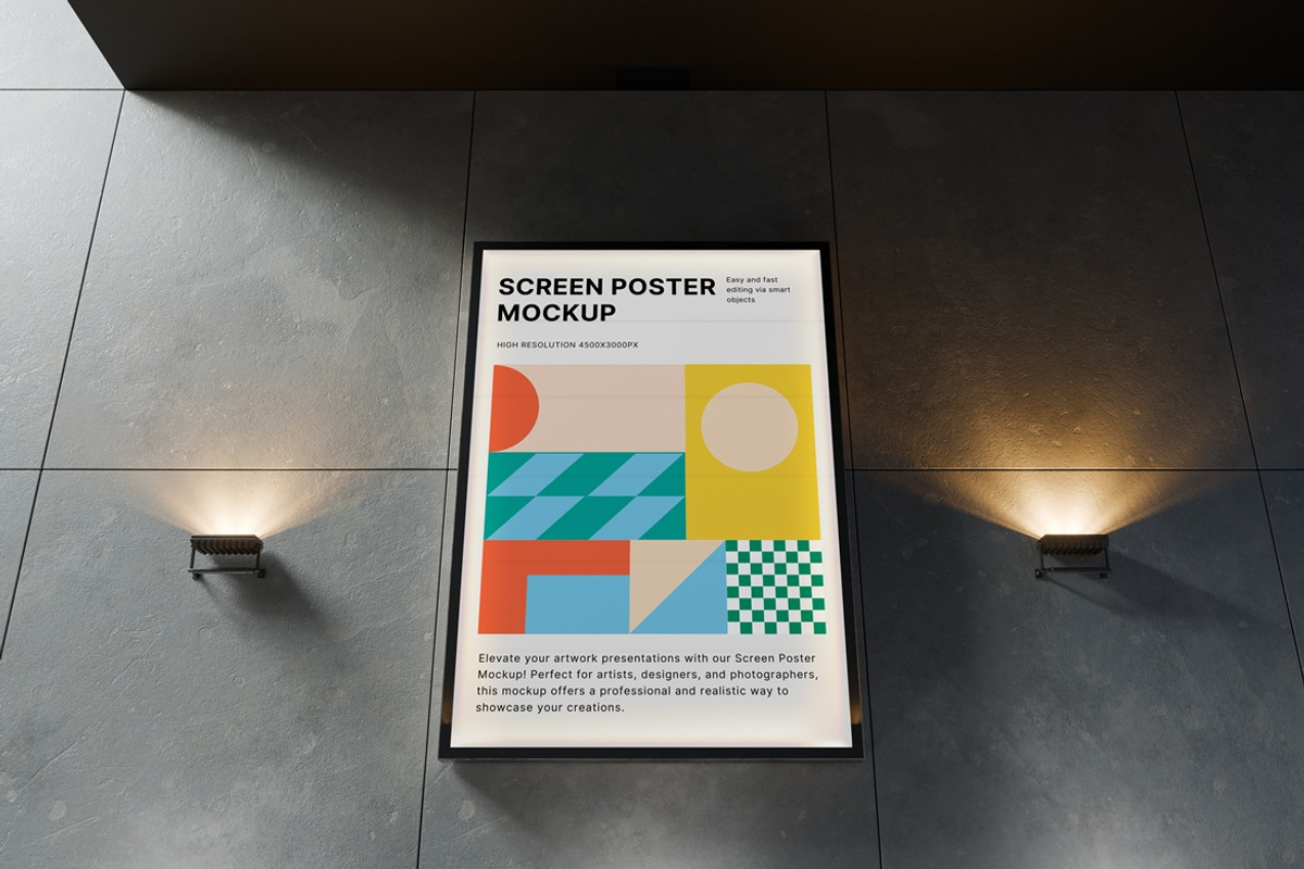 Screen Poster Mockup, an Advertising Mockup by Momogi (Photo 5 of 5)