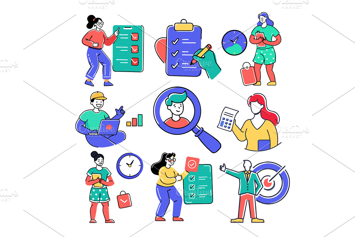 Project management, task completion, a Person Illustration by AlexZeL