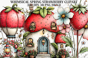 Whimsical Spring Strawberry Clipart, an Illustration by Canvas Craft (Thumbnail 1 of 7)