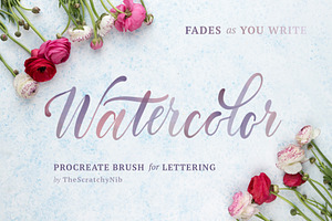 Watercolor Procreate Lettering Brush