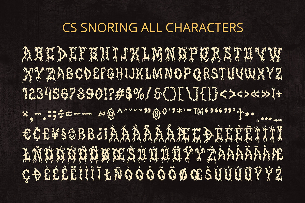 CS Snoring – Black Metal Font, a Blackletter Font by Craft Supply Co. (Photo 8 of 8)