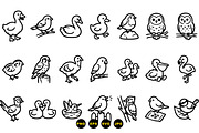 Cute Bird Outline Clipart Set, an Illustration by designvectx (Thumbnail 3 of 3)