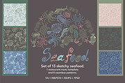Vector sketchy seafood, a Food Illustration by Marya Deneko (Thumbnail 1 of 5)