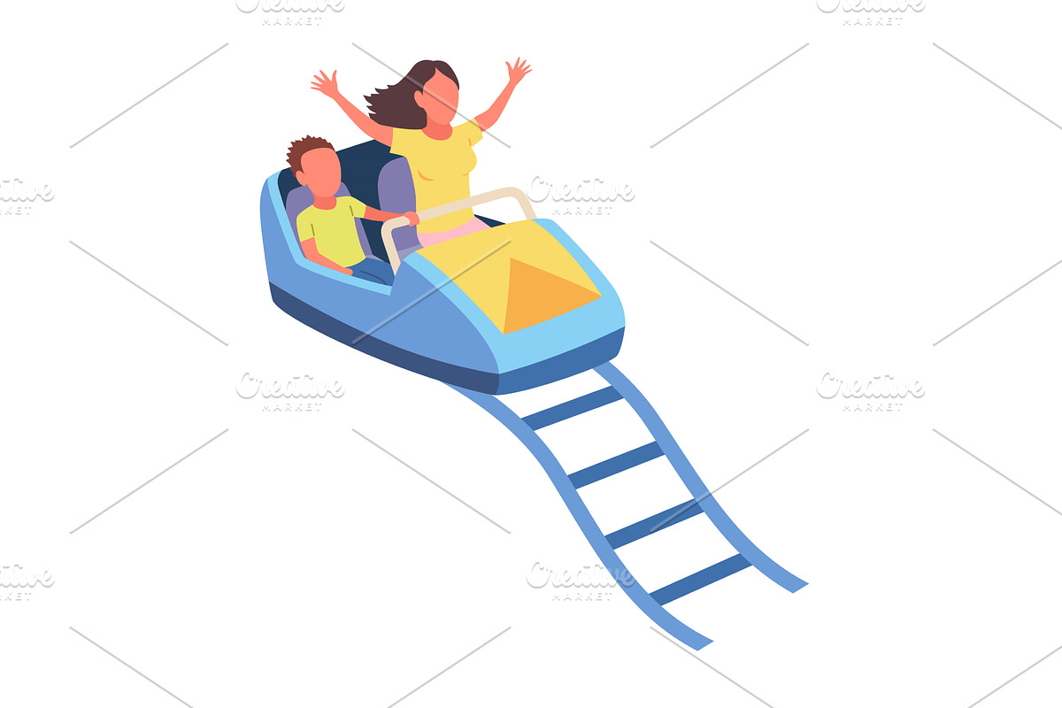 Roller coaster happy people, a Sport Illustration by Things for designers