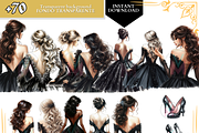 Princess Clipart Black Dress quince, a Person Illustration by VM PARTYS  BY TAIRUMA (Thumbnail 8 of 10)
