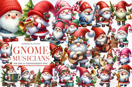 Christmas Gnome Musicians Sublimatio