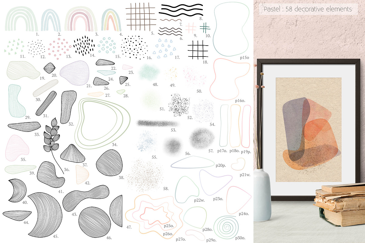 4 colors combinations of shapes, a Texture Illustration by marie dricot (Photo 13 of 14)