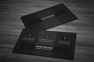 Modern Dark Black Business Cards