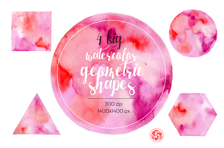watercolor geometric shapes, a Shape Add-On by Anku Graphics
