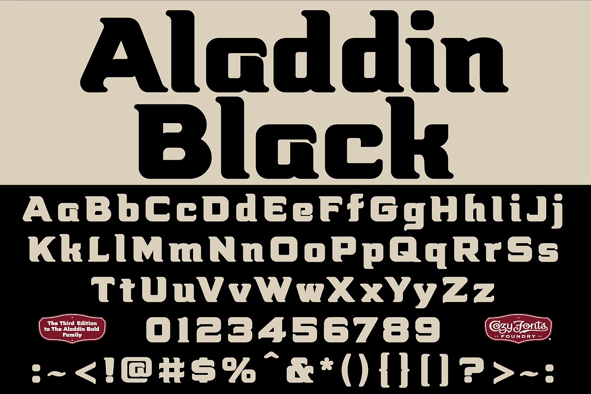 Aladdin Black, a Font by CozyFonts Foundry (Photo 1 of 6)