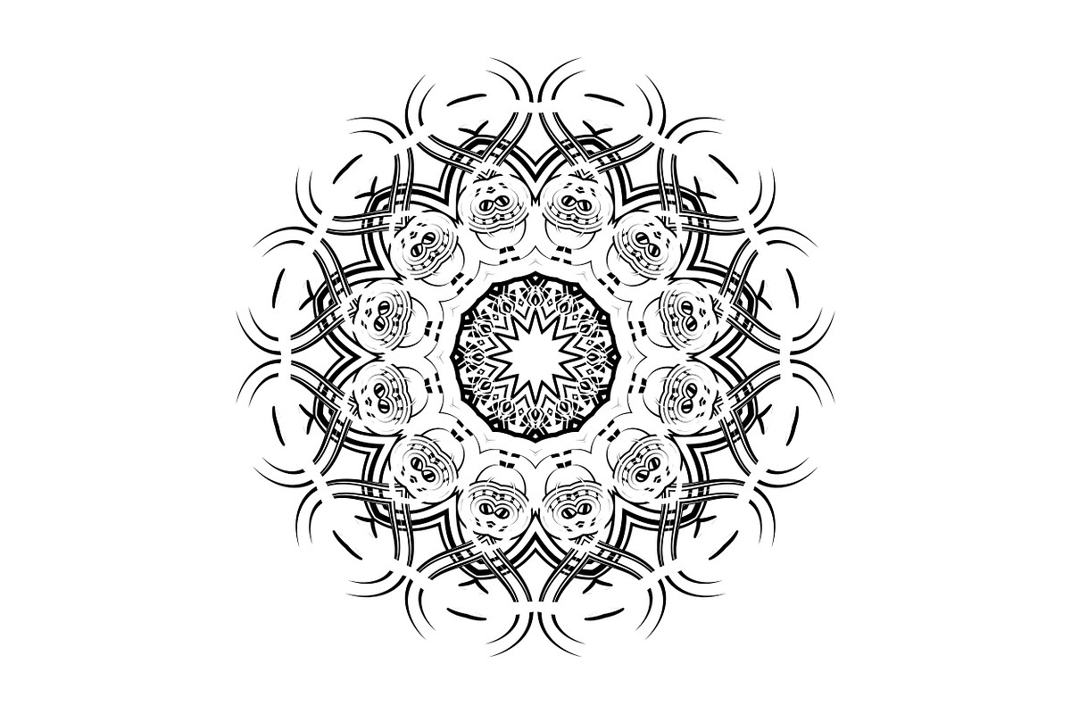 Black and White Mandala Patterns Set, a Decorative Illustration by NJ Himel (Photo 95 of 101)