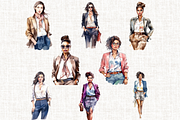 Watercolor Lady Boss Clipart, a Person Illustration by Mash Mash Stickers (Thumbnail 3 of 9)