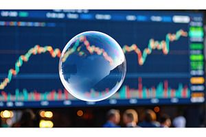 Soap bubble in front of stock market, a Business Photo by Igor Tichonow