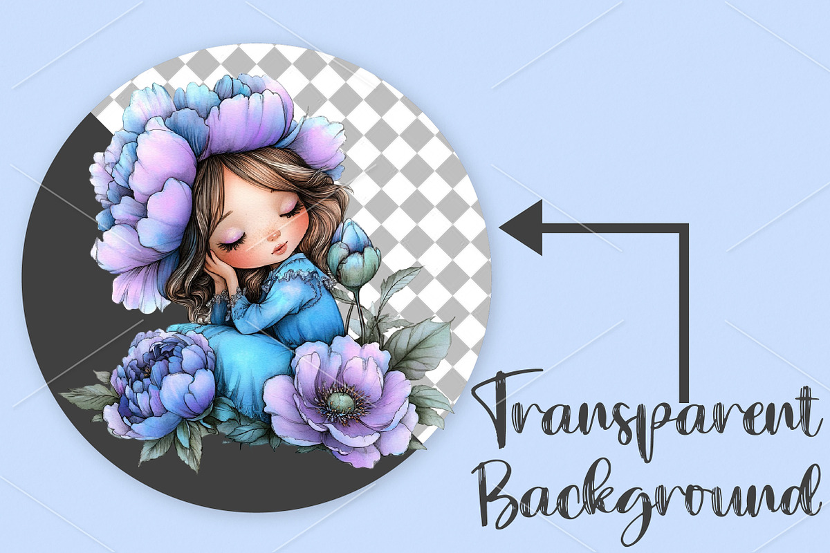 Whimsical Spring Girl Clipart, a Seasonal Illustration by Canvas Craft (Photo 2 of 7)