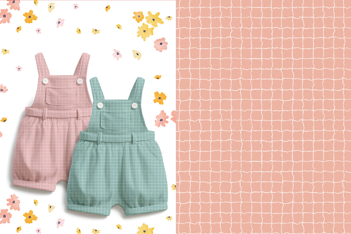 Kids floral seamless pattern checks, a Graphic by DigitalArsiart (Photo 7 of 13)