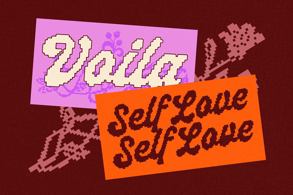 Pasta Monday Pixel Script, a Script Font by The Native Saint Club (Photo 3 of 15)