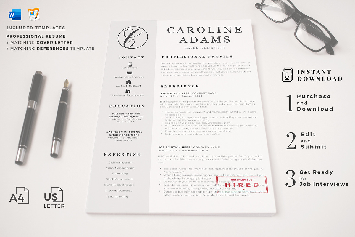 Sales Assistant Creative Resume, a Resume Template by HIRED Design Studio (Photo 10 of 15)