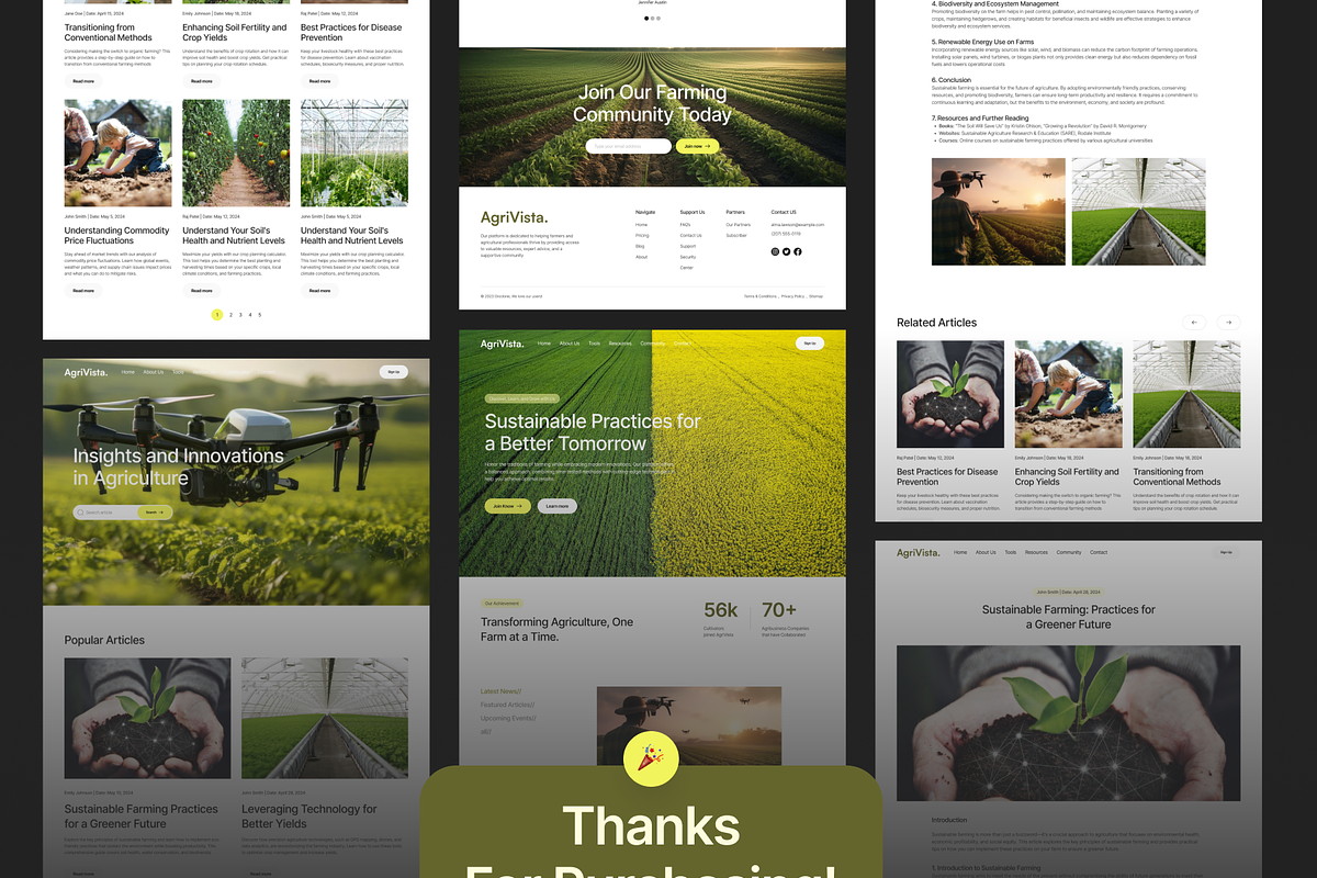 Agriculture Website UI KIT, an UI Kit Template by Ahmed Rubel (Photo 6 of 6)