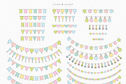 Pastel Groovy Party clipart set, a Decorative Illustration by @olga.angelloz (Thumbnail 2 of 2)