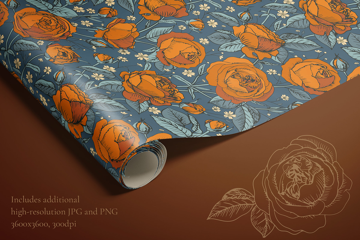 Victorian Garden Roses Pattern, a Pattern Graphic by PenguinArtStudio (Photo 4 of 7)