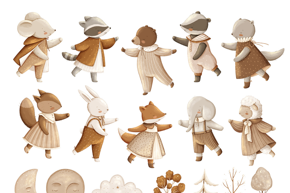 Vintage nursery. Baby collection, an Animal Illustration by polikarpovaart (Photo 16 of 18)
