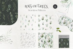 Watercolor Spring Greenery Pack