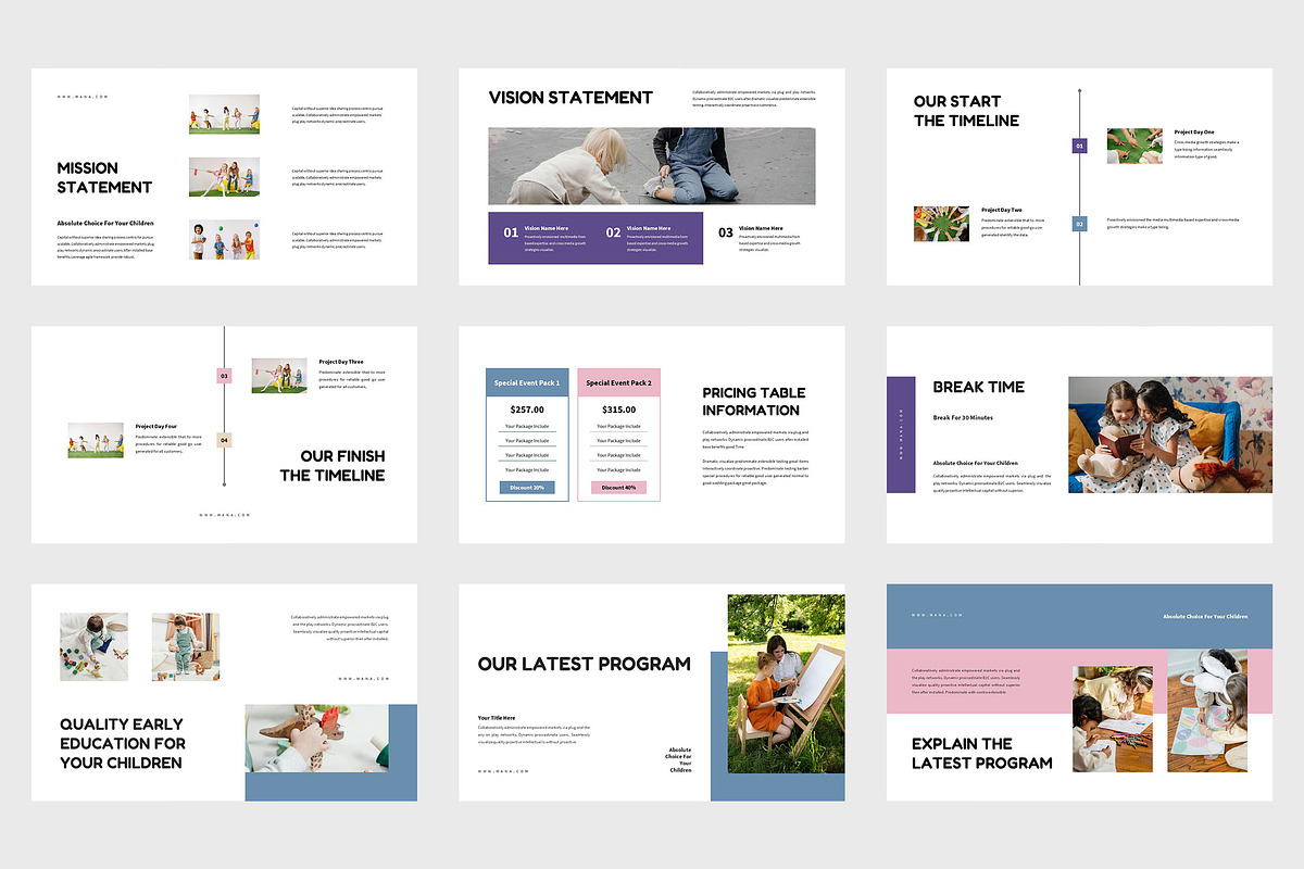 Mana: Children Related Powerpoint, a Presentation Template by Punkl Camp (Photo 3 of 9)