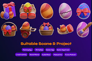 Cute Easter Day 3D Illustrations, an Environmental 3D Model by orenjidesign (Thumbnail 4 of 8)
